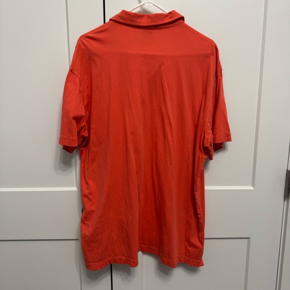 Patagonia Trout Fitz Roy Men's Quick Dry Polo Coral Size XL Organic Cotton - Picture 11 of 11